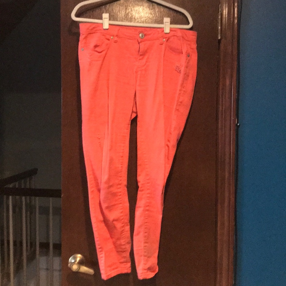 Lauren Conrad salmon colored jeans